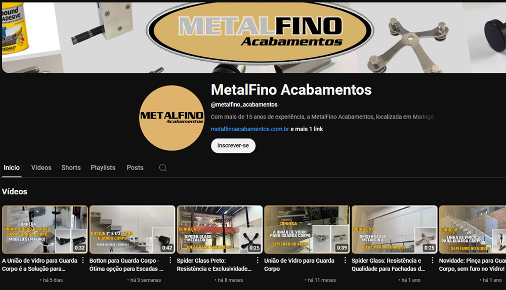 Conheça o Canal da MetalFino no YouTube